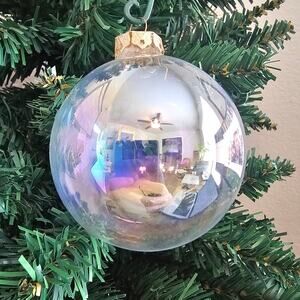 Vintage Shiny Brite Christmas Ornament Round Ball Translucent Clear